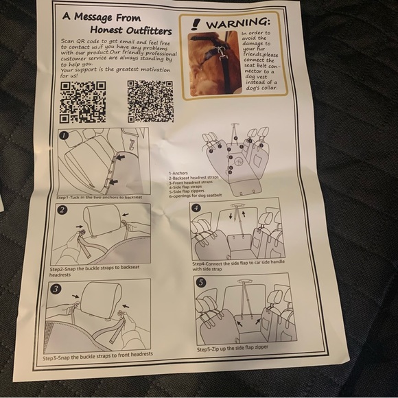 X-LargeHonest Back Seat Extender for Dogs, 57.4W 30.3L  Hard Bottom NWT - Picture 9 of 15